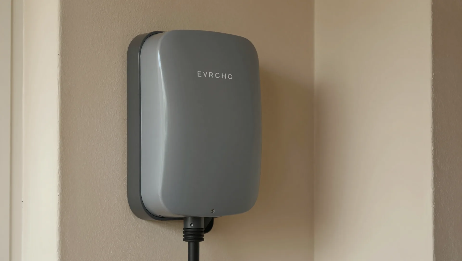 Detailansicht einer Wallbox-Ladestation am Haus